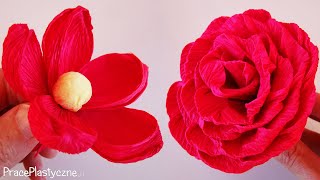 Jak zrobić kwiaty z krepiny Najpiękniejsze kwiaty z krepiny  Róża z krepiny  Crepe Paper Flowers [upl. by Ras]