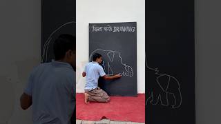 बिना रूके elephant drawing  artist elephantart ytshort [upl. by Drofiar842]