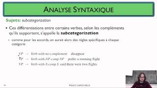 Traitement automatique des langues 67 Analyse syntaxique  syntagme verbal [upl. by Meta639]