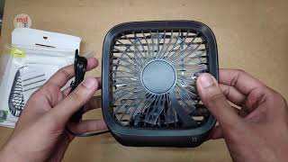 Baseus USB Fan  Foldable Vehicle Mounted Backseat Fan  ASMR Review [upl. by Ocsic]