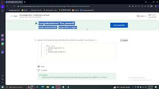 Knowledge check  Conditionals and loops Coursera  Programming with JavaScript Meta [upl. by Yaras]