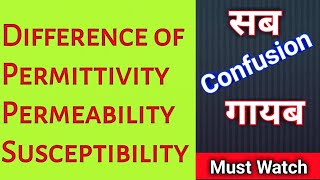 Difference among Permittivity Permeability amp Susceptibility Superb ExplanationMust Watch [upl. by Attenyt263]