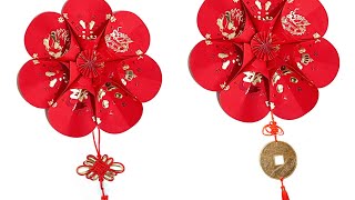 Ang pow door decor easy  Chinese New Year Decoration Ideas Using Red Packet [upl. by Francyne46]