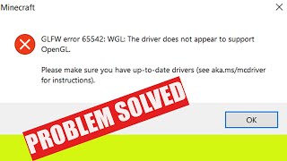 How to Fix Minecraft GLFW Error 65542 WGL The Driver Does Not Appear To Support OpenGL TLauncher [upl. by Nehepts561]