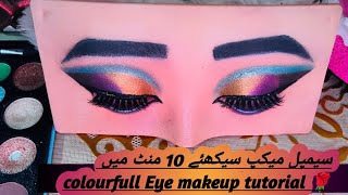 Colourfull eyes makeup tutorial cut crease eyeshadow look tutorial 💄🎶🥀 [upl. by Sumer271]