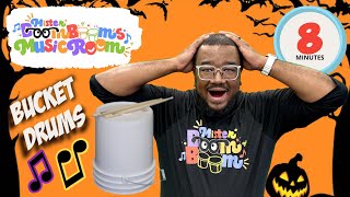 Halloween Spooky Bucket Drumming for Kids Beginners Elementary with Mister Boom Boom [upl. by Yffat78]