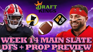 NFL Week 14 Main Slate DFS  Prop Preview  Draftkings QB Stacks Top Prize Picks  Underdog Props [upl. by Luo]