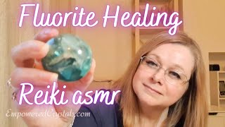 ASMR Reiki Fluorite Reiki Crystal healing Slow hand movements [upl. by Gittle]