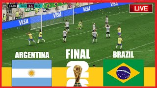 🔴Brazil x Argentina EN VIVO 🔴FINAL De la Copa Del Mundo 2022⚽Partido Completo Videojuego Simulación [upl. by Aiel]