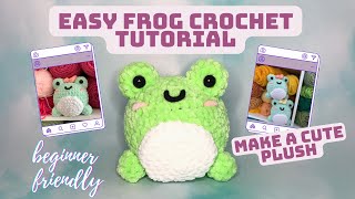 easy crochet frog tutorial  beginner amigurumi [upl. by Susejedesoj]