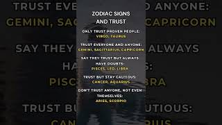 Zodiac Signs and Trust astrology zodiac [upl. by Dulcle]