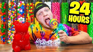 SNEAKING In OVERNIGHT CANDY SHOP 24 HOUR Challenge [upl. by Marlee176]