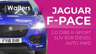 Jaguar FPace 20 D180 Rsport SUV Diesel Auto AWD [upl. by Austen884]