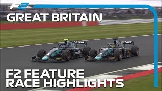 Formula 2 Round 7 Feature Race Highlights  2019 British Grand Prix [upl. by Vicki]