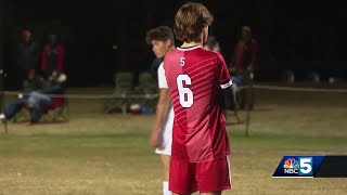 Brody Macomber tallies five points lifting Saranac boys soccer to the Class B sectional finals [upl. by Hashim]