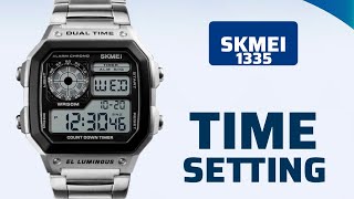 How To Setting Time SKMEI 1335 DualTime Watch [upl. by Emina]