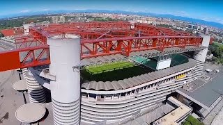 San Siro football stadium drone flight  Milan AC Milan Inter Milan [upl. by Oniotna]