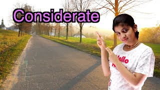 Considerate  Vocabulary Series  Havisha Rathore [upl. by Notyalk]