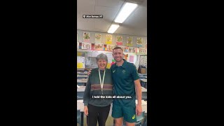 Olympian surprises his primary school teacher [upl. by Ghiselin190]