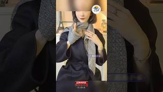 How to tie a silk wool shawl neck guard Black and grey 135x135 [upl. by Vtehsta]