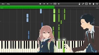 Koe no Katachi ED  Koi wo Shita no wa by aiko Piano SynthesiaTutorialSheet [upl. by Lole]