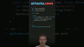 Pathof over String Concatenation java shorts coding airhacks [upl. by Etnoj416]