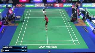 R32  MS  Chen Long vs Viktor Axelsen  2014 Badminton Denmark Open [upl. by Tad]