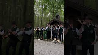 Die Jagdhornbläser Fürstenfeldbruck spielen quotNach froher Jagdquot an der Waldkapelle in Jesenwang 2024 [upl. by Aivekal]