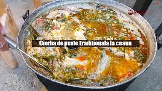 Ciorba de peste traditionala la ceaun [upl. by Atsev]