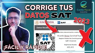 ►🔥 CORREGIR MIS DATOS ANTE EL SAT EN LINEA 2023 🔥 [upl. by Portwin]