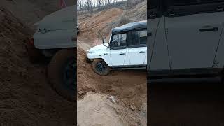 Rescue UAZ stuck on sand off road race track [upl. by Esinert]