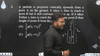 A particle is projected vertically upwards from a point A on the ground It takes t1 time to rea [upl. by Sanders]