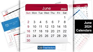 June 2024 Calendar  123FreeVectors [upl. by Ymorej]