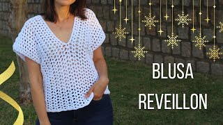 Blusa Fácil Ano Novo  Tutorial de Crochê [upl. by Razaile]