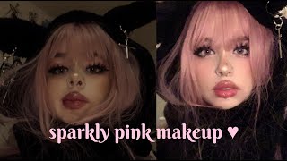 pink amp sparkly dolly makeup ♡ [upl. by Asen]