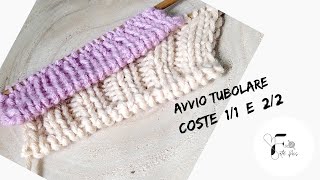 Tutorial avvio tubolare ai ferri coste 11 e 22 con un solo filo [upl. by Adnoyek]