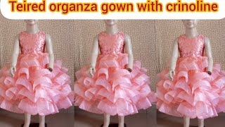 How to cut and sew a tiered organza ball gown with crinoline detailed tutorialoma ballgown 2024 [upl. by Erbua]