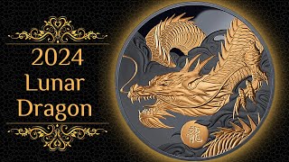 2024 Lunar year of the Dragon 1 oz Gold Gilded Silver Proof coin [upl. by Sivla]