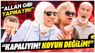 Türbanlı Kadın Şok Etkisi Yarattı quotKapalıyım Koyun Değilim Allah Gibi Tapmayınquot [upl. by Arait]