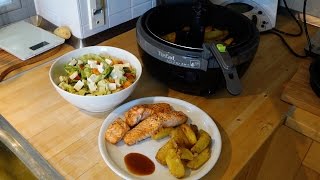 Tefal ActiFry 2in1  LOW FAT Kartoffel Wedges amp Lachs Rezepte deutsch [upl. by Edson497]