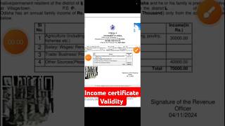 income certificate validity in odisha  income certificate apply onlineincomcertificate missrout [upl. by Kaslik]