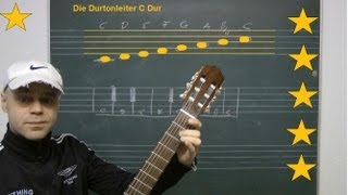 Harmonielehre Gitarre  Durtonleiter Teil 1 C Dur [upl. by Ecirtaeb953]