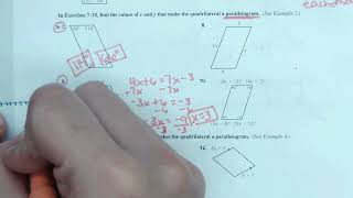 Lesson 73 Proving that a Quadrilateral is a Parallelogram Page 607 Big Ideas Textbook Geometry [upl. by Nodnart]