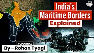 Indias Maritime Borders Explained Through Animation  UPSC GS2 [upl. by Lattimer]