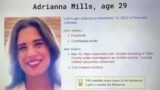 FLORISSANT COLORADO NOV 13 2022 ADRIANNA MILLS 29 SHOT KILLED IN MURDERSUICIDE 3 KIDS UNHARMED [upl. by Kalmick]