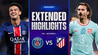 PSG vs Atlético Madrid Extended Highlights  UCL League Phase MD 4  CBS Sports Golazo [upl. by Nnanaej]