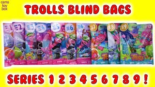 Trolls Series 1 2 3 4 5 6 7 8 9 Blind Bags Opening Dreamworks TOYS Surprise Characters [upl. by Sidoeht]