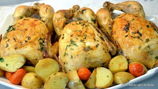 Receta de Picantones al Horno con Patatas y Guarnición [upl. by Ahseyn]