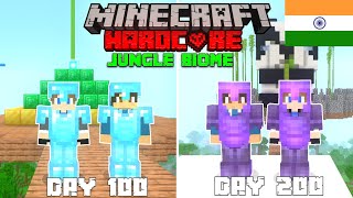 We Survived 200 Days In Jungle Only World In Hardcore Minecraft HINDI [upl. by Nickey]