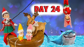 Elf on the Shelf SHARK ATTACK 🦈👀Shelf Elf Season 4 Day 24 [upl. by Jdavie]